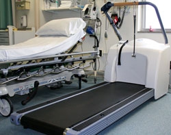 treadmill next to hospital bed