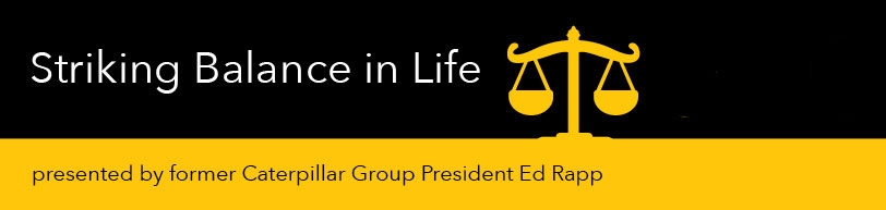 Caterpillar Group graphic for Striking Balance in Life presentation